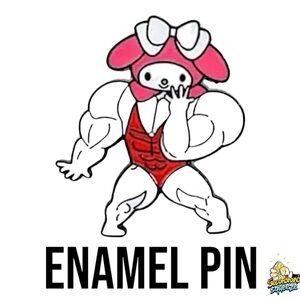 Buff MyMelody Enamel Pin – Sanrio-Inspired Fan Art​